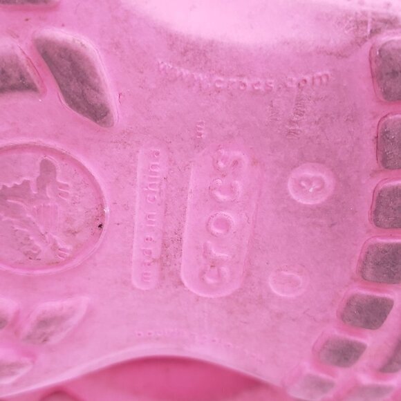 Crocs Classic Pink Slip On Fur Lined Clogs Junior 3 Girls 9 Inches Long - Picture 7 of 11